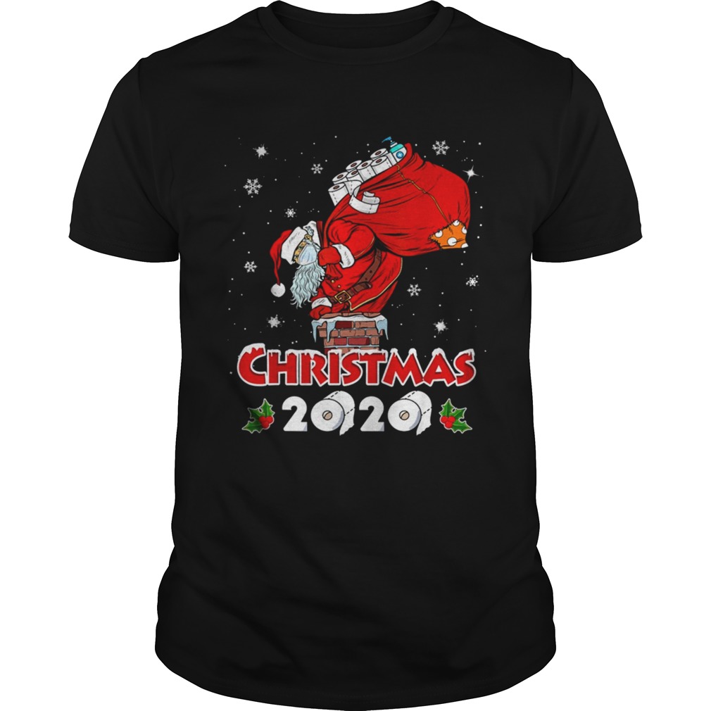 Santa With Face Mask Quarantine Christmas 2020 Toilet Papers shirt