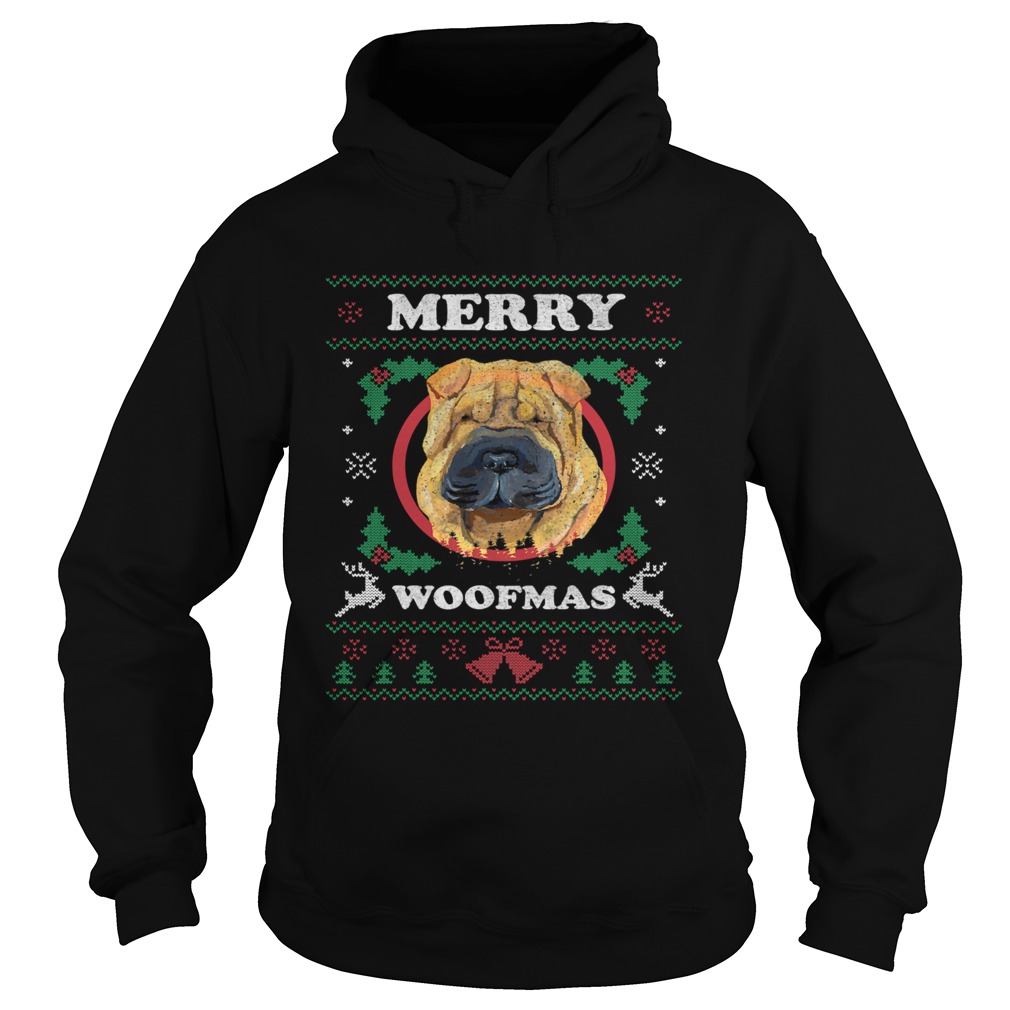 Shar Pei Dog Merry Woofmas Ugly Christmas Hoodie