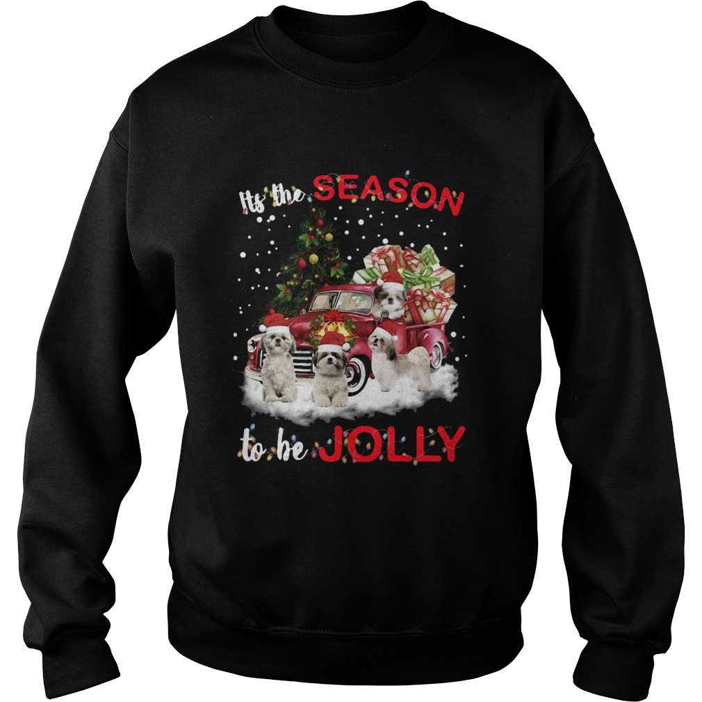 Shih Tzu Its The Season To Be Jolly Crewneck Sweatshirt