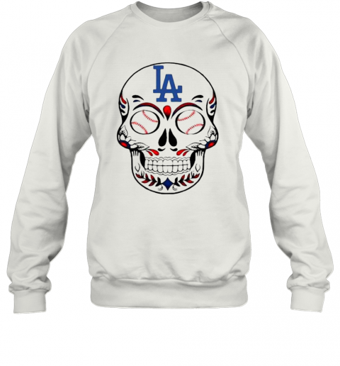 Skull Los Angeles LA Dodgers Logo Baseball T-Shirt Unisex Sweatshirt