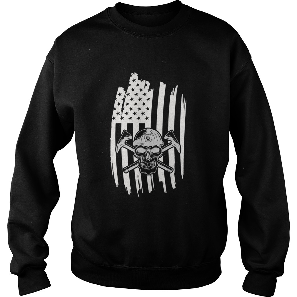 Skull USA Flag American Themed Decor Sweatshirt
