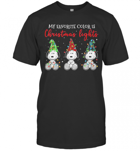 Snoopy My Favorite Color Is Christmas Lights T-Shirt Classic Men's T-shirt