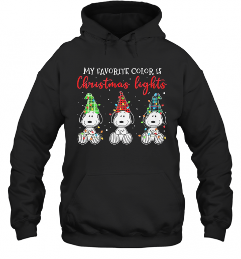 Snoopy My Favorite Color Is Christmas Lights T-Shirt Unisex Hoodie