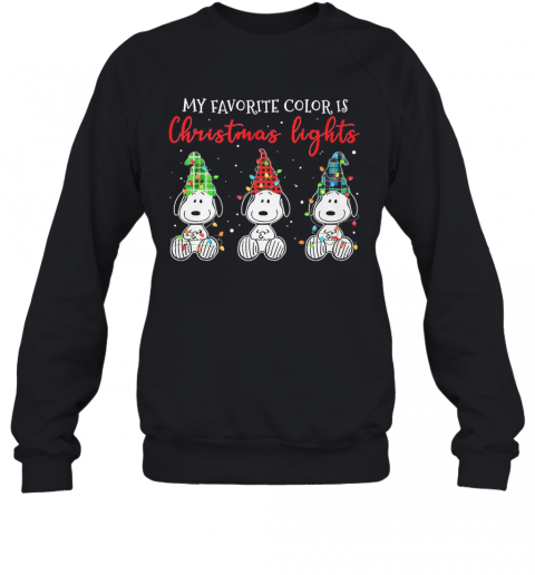Snoopy My Favorite Color Is Christmas Lights T-Shirt Unisex Sweatshirt