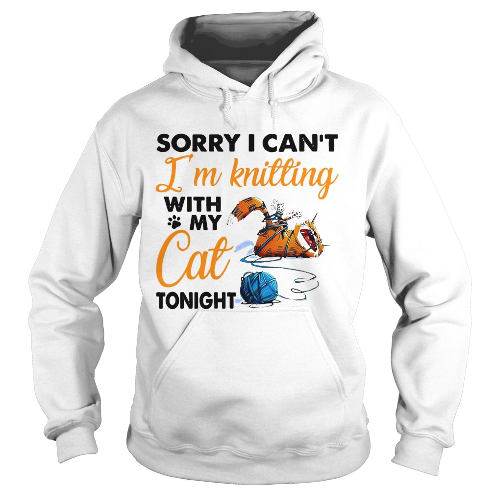Sorry I Cant Im Knitting With My Cat Tonight Hoodie