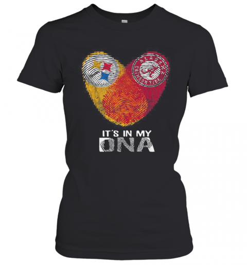 Steelers Alabama Crimsontide It'S In My Dna Heart Fingerprints T-Shirt Classic Women's T-shirt