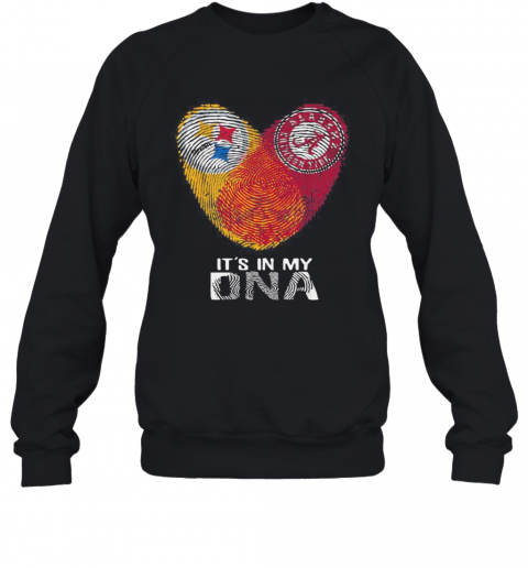 Steelers Alabama Crimsontide It'S In My Dna Heart Fingerprints T-Shirt Unisex Sweatshirt