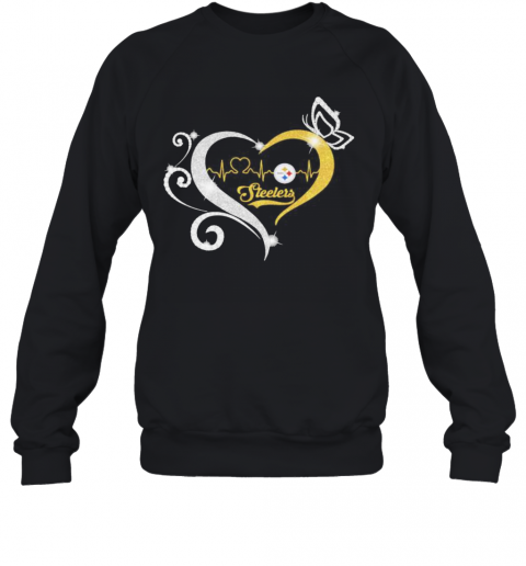 Steelers Butterflies Heart Beat T-Shirt Unisex Sweatshirt