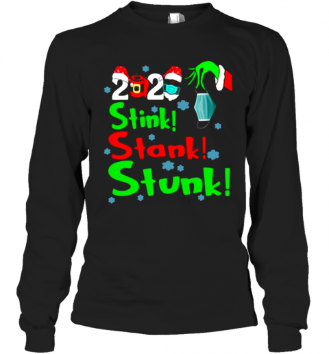 Stink Stank Stunk Funny Grinch Holiday Christmas T-Shirt Long Sleeved T-shirt 