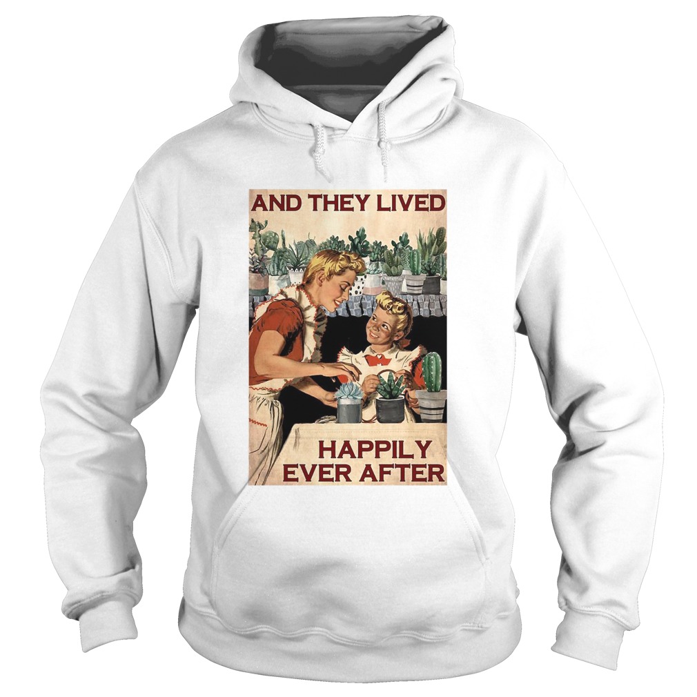 Succulent Mom And Daughter And They Lived Happily Ever After Poster Hoodie