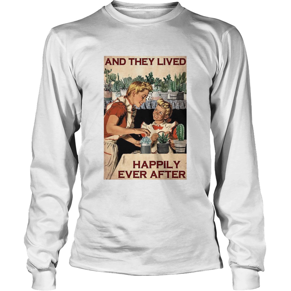 Succulent Mom And Daughter And They Lived Happily Ever After Poster Long Sleeve