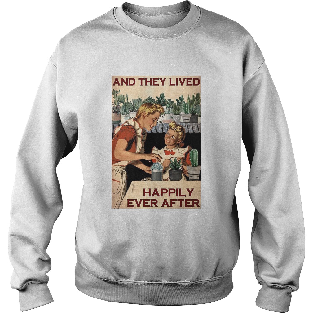 Succulent Mom And Daughter And They Lived Happily Ever After Poster Sweatshirt