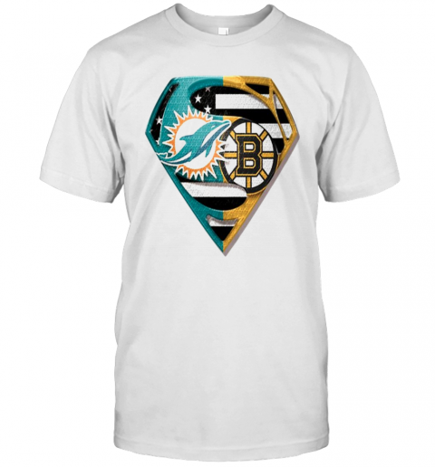 Superman Miami Dolphins Vs Boston Bruins 2020 T-Shirt