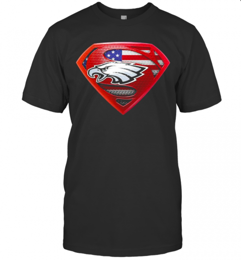 Superman Philadelphia Eagles American Flag T-Shirt