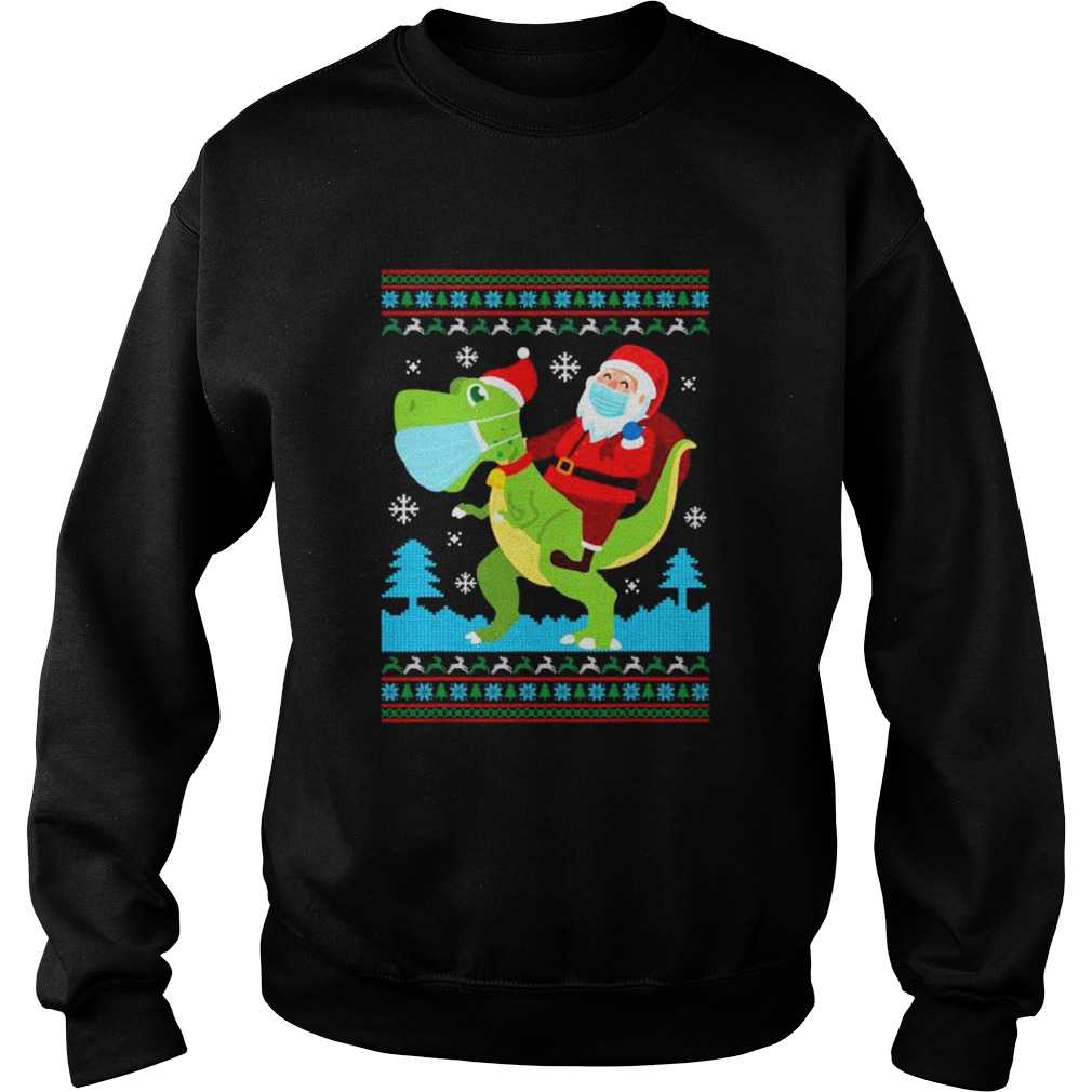 TRex Santa Ride Funny Ugly Christmas Sweatshirt