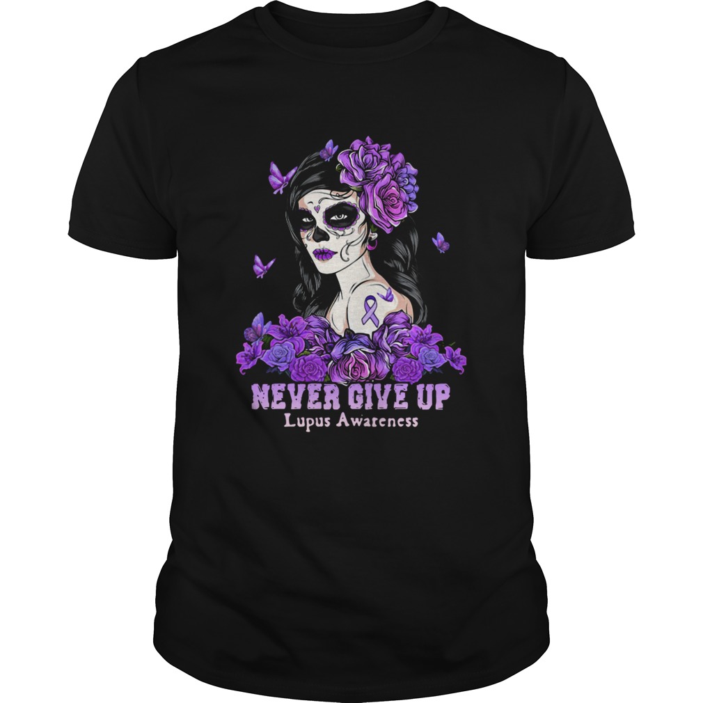 Tattoo Girl Never Give Up Lupus Awareness shirt