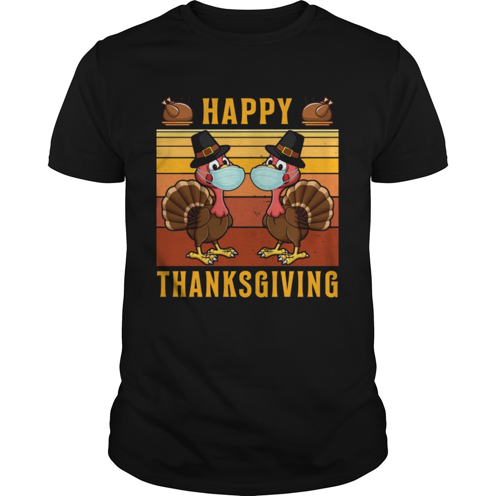 Thanksgiving 2020 Turkey With Mask Retro Vintage shirt