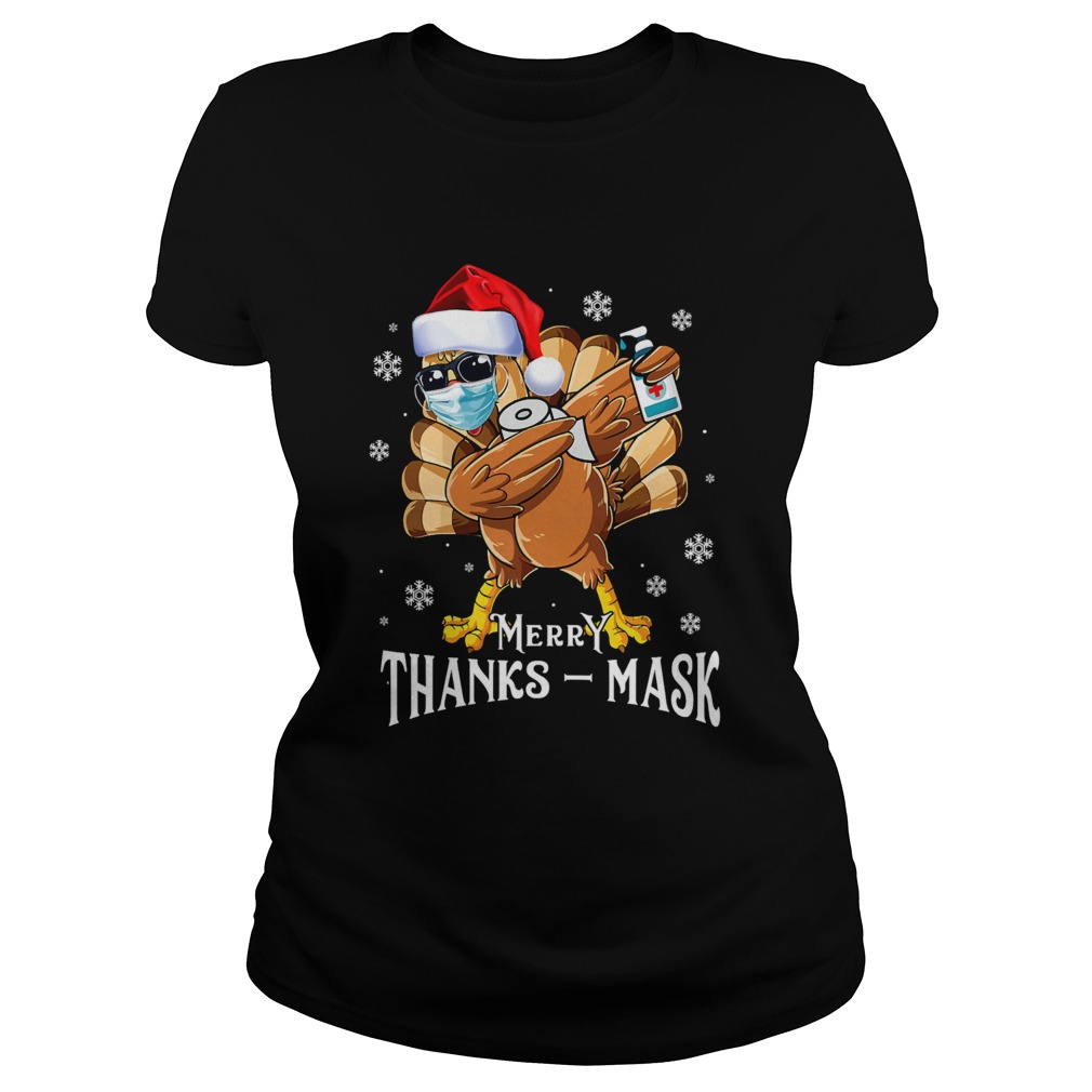 Thanksmas 2020 Turkey Dabbing Wearing Mask Christmas Classic Ladies