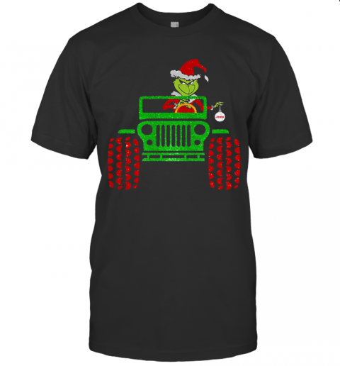 The Grinch Driving Jeep Christmas T-Shirt