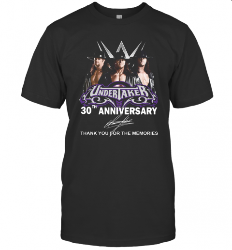 Undertaker 30Th Anniversary Thank You For The Memories Signatures T-Shirt