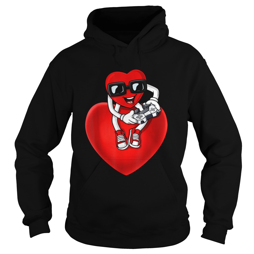 Valentines Day Heart Video Gamer Controller Hoodie