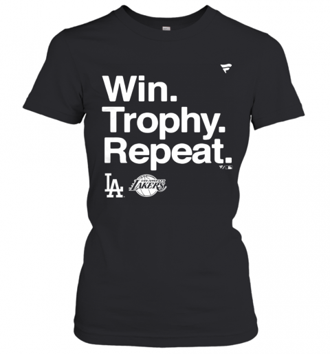 Win Trophy Repeat Los Angeles Dodgers Los Angeles Lakers T-Shirt Classic Women's T-shirt