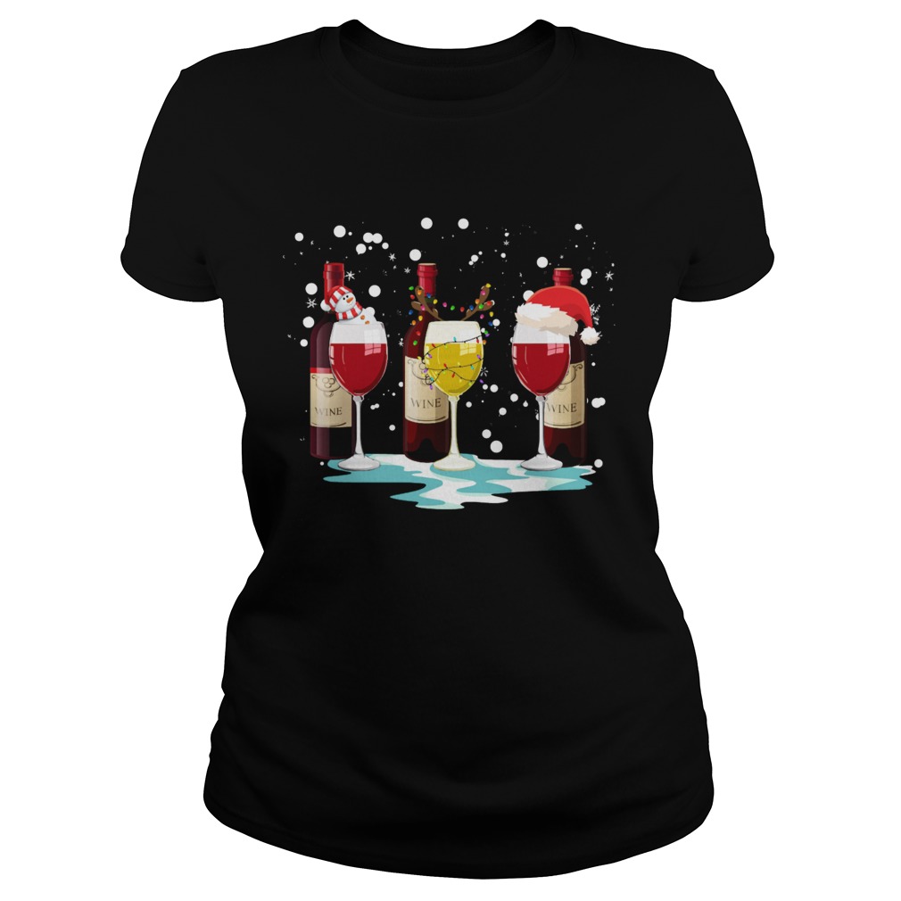 Wine Glass Snowman Reindeer Santa Christmas Classic Ladies