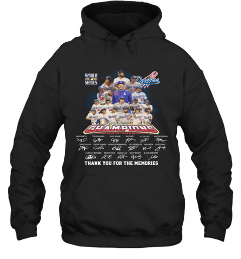 World 2020 Series Dodgers Champions 2019 2020 Thank You For The Memories Signatures T-Shirt Unisex Hoodie