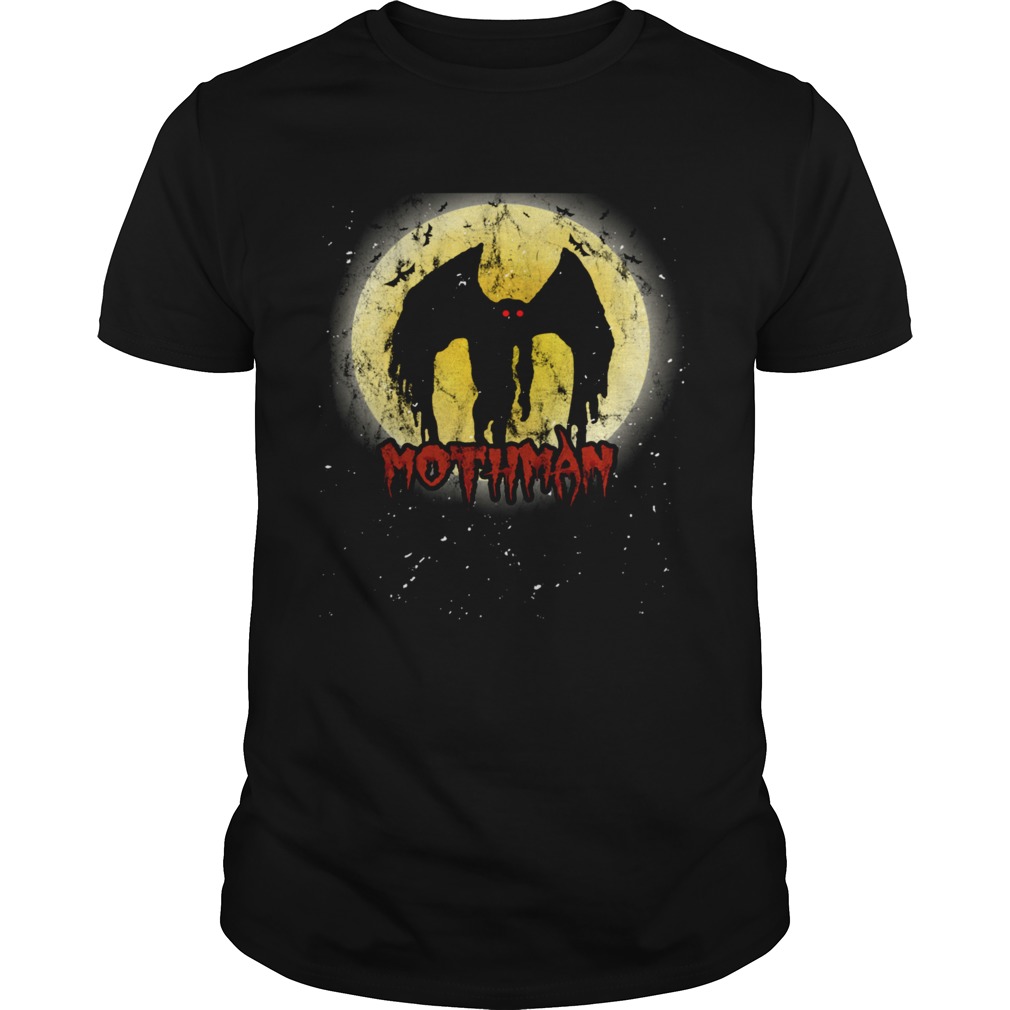 Yellow Moon With Bats and Mothman Folklore shirt