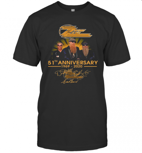 ZZ Top 51Th Anniversary 1969 2020 Signatures T-Shirt