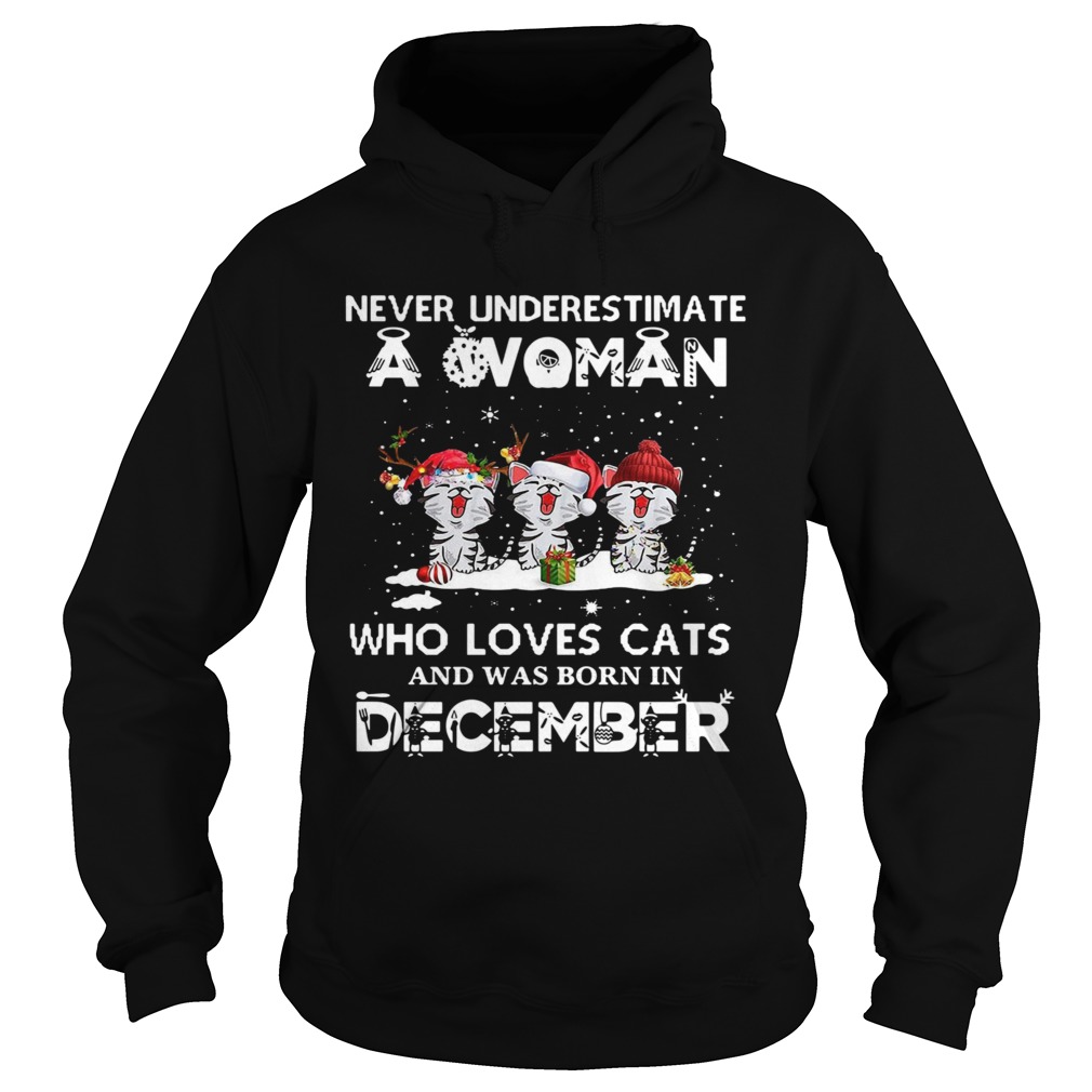 never underestimate a woman who loves cats and was born in November Christmas Hoodie
