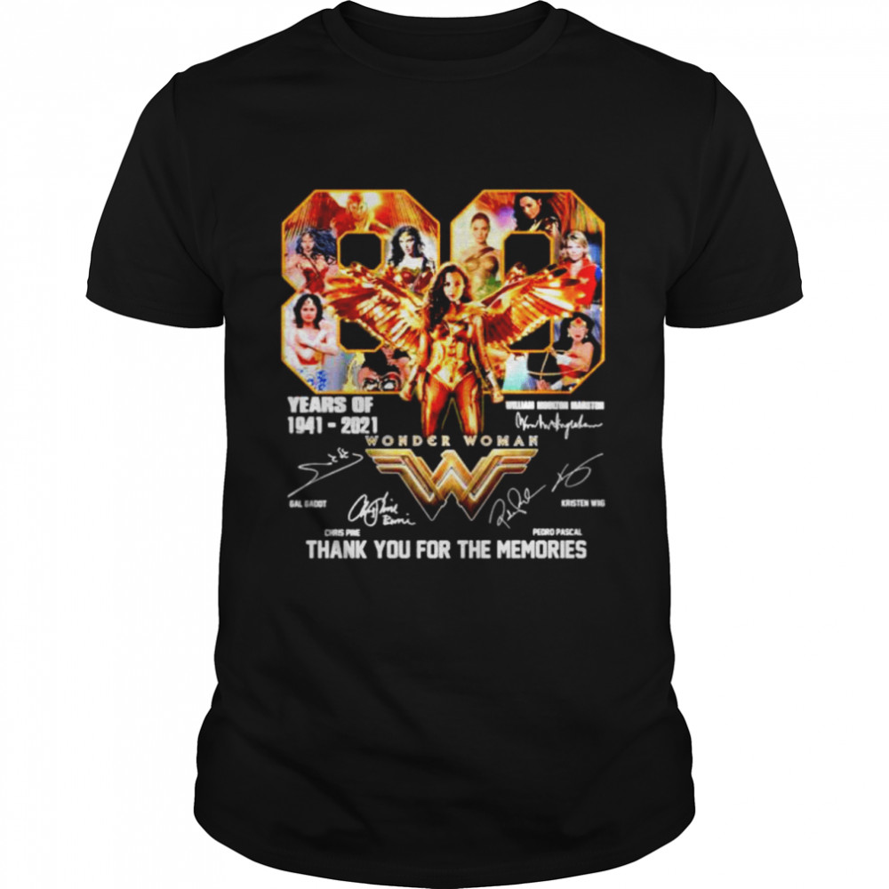 80 years of 1941-2021 Wonder Woman thank you for the memories shirt