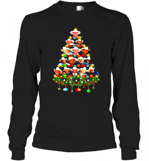 Alan Jackson Christmas Tree T-Shirt Long Sleeved T-shirt 