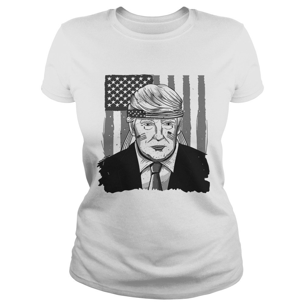 America Ribbon Usa Flag Donald Trump 2020 Graphic Classic Ladies