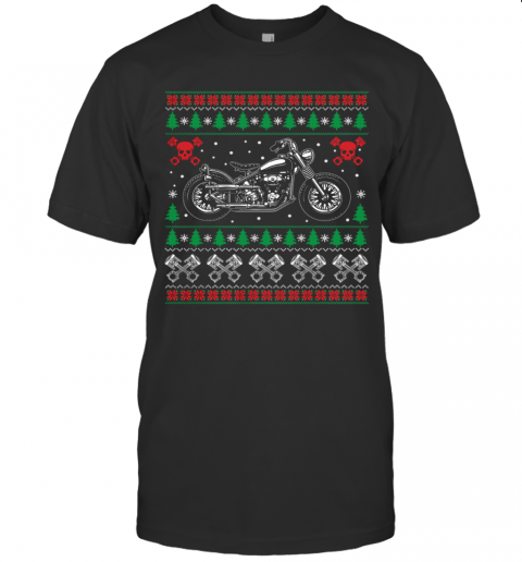 American Motorcycle Cool Biker Ugly Christmas Sweater Gift Motorcross Motorcycle Biker Christmas T-Shirt