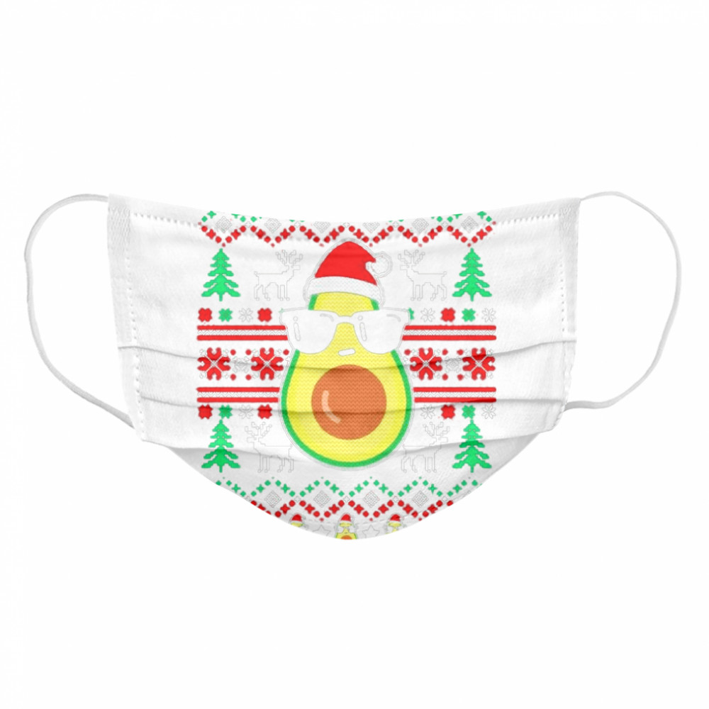 Avocado hat santa ugly merry christmas Cloth Face Mask