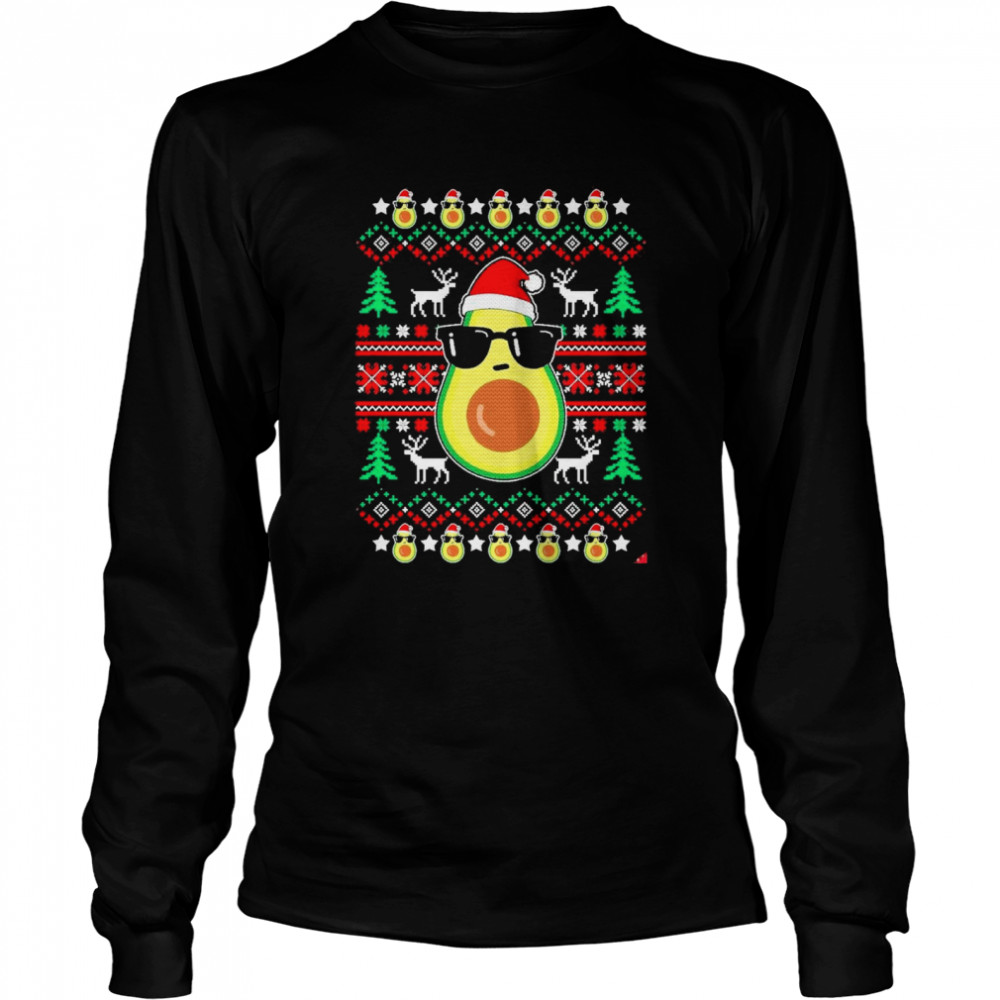 Avocado hat santa ugly merry christmas Long Sleeved T-shirt