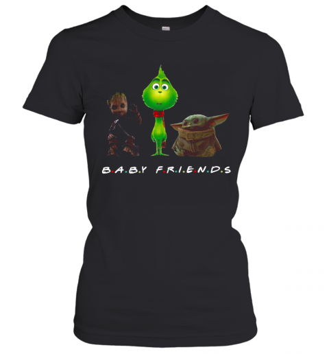 Baby Groot And The Grinch And Baby Yoda Baby Friends T-Shirt Classic Women's T-shirt