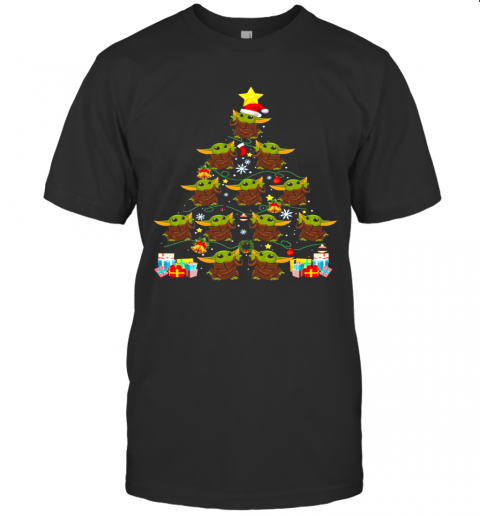 Baby Yoda Tree Merry Christmas Gift T-Shirt