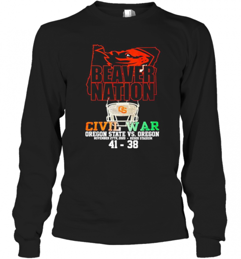 Beaver Nation Civil War Oregon State Vs Oregon T-Shirt Long Sleeved T-shirt 