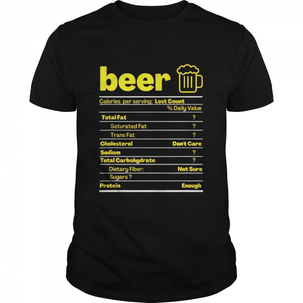 Beer Nutrition Facts Label Thanksgiving Christmas Classic Men's T-shirt