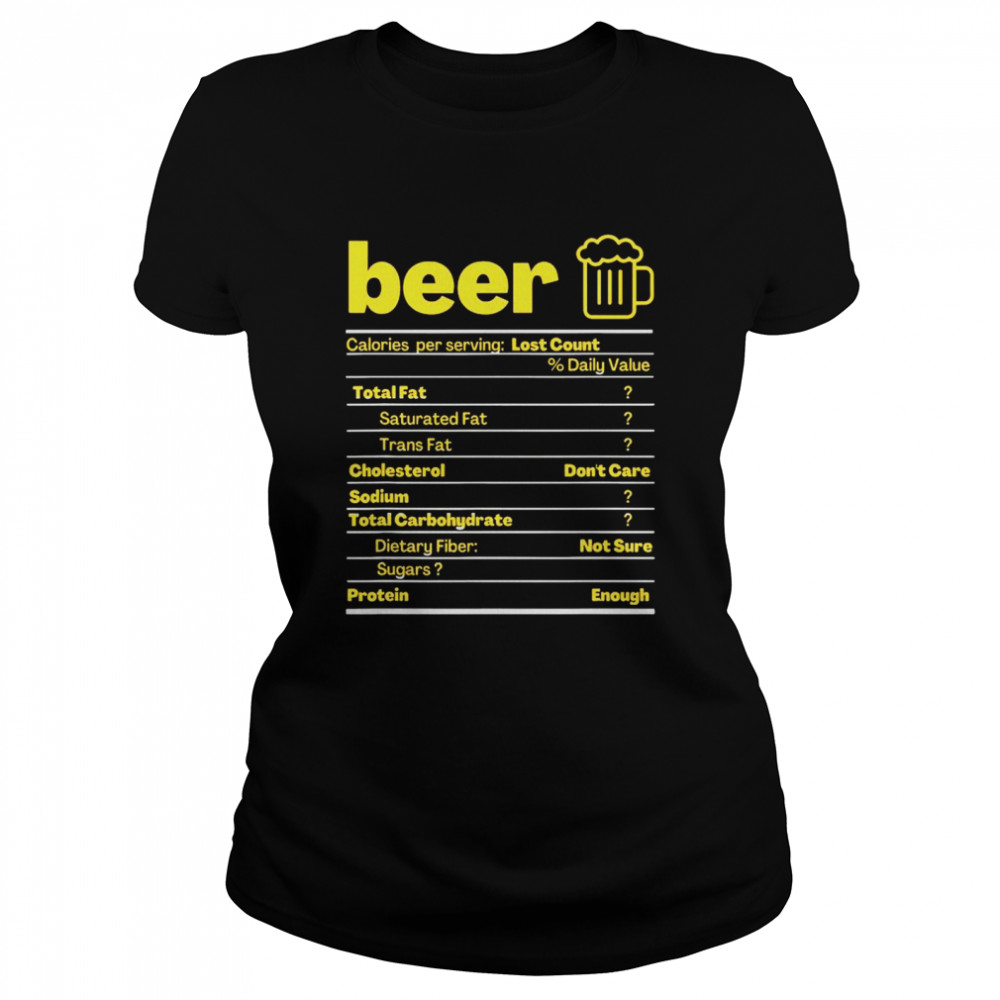 Beer Nutrition Facts Label Thanksgiving Christmas Classic Women's T-shirt