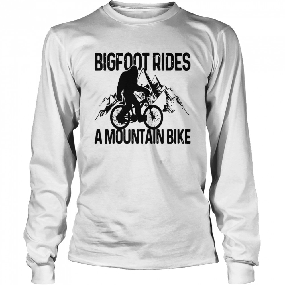Bigfoot Rides A Mountain Bike Long Sleeved T-shirt