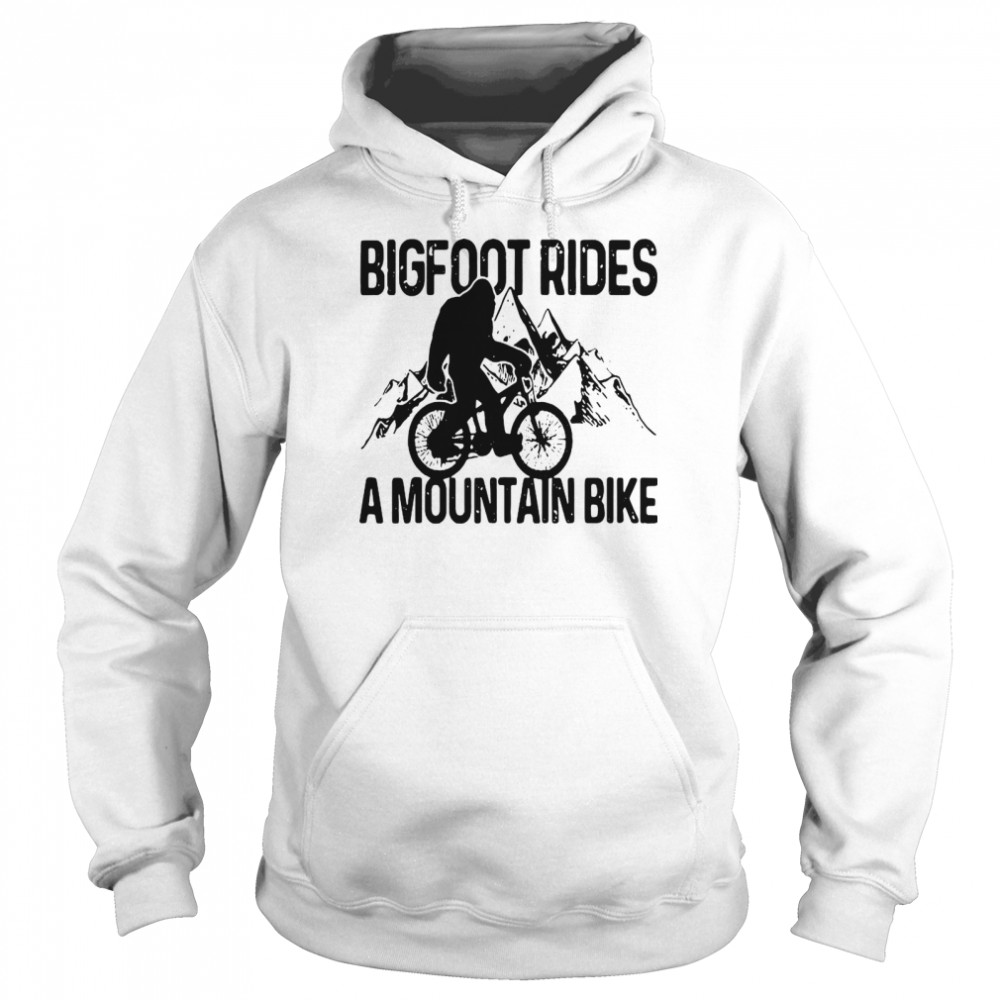 Bigfoot Rides A Mountain Bike Unisex Hoodie