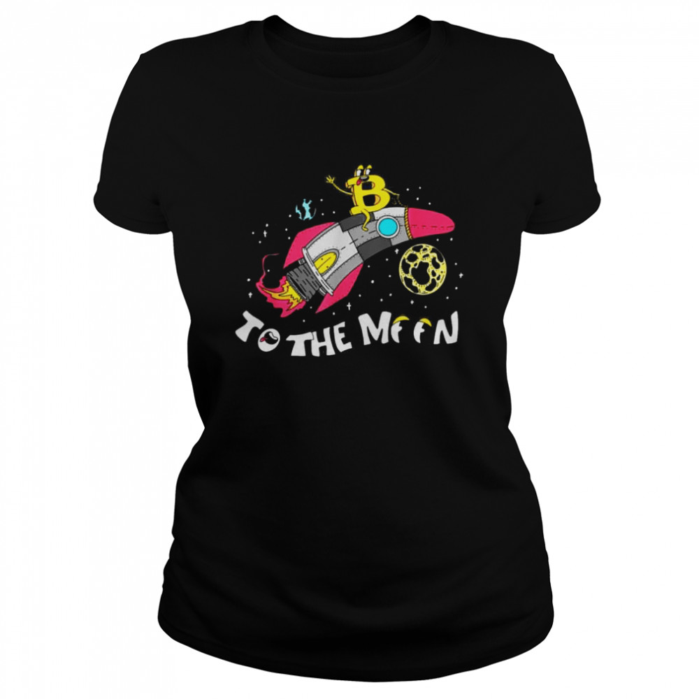 Bitcoin To The Moon Bitcoin Rocket Classic Women's T-shirt