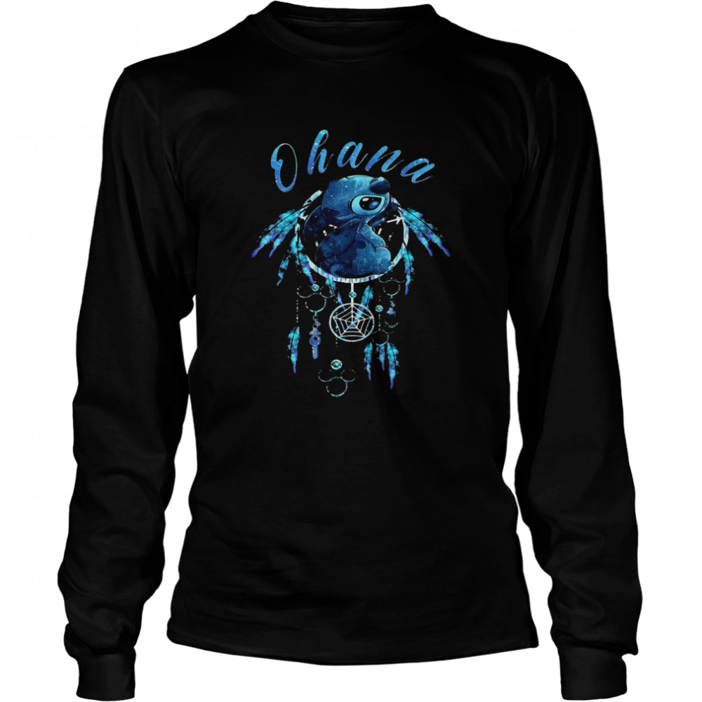 Blue Stitch Dream Catcher Ohana Long Sleeved T-shirt