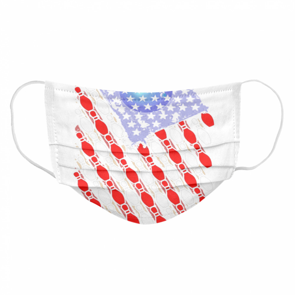 Bowling American Flag Cloth Face Mask