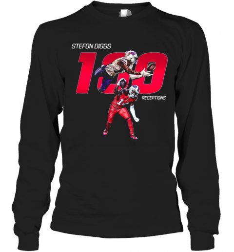 Buffalo Bills Stefon Diggs 100 Receptions T-Shirt Long Sleeved T-shirt