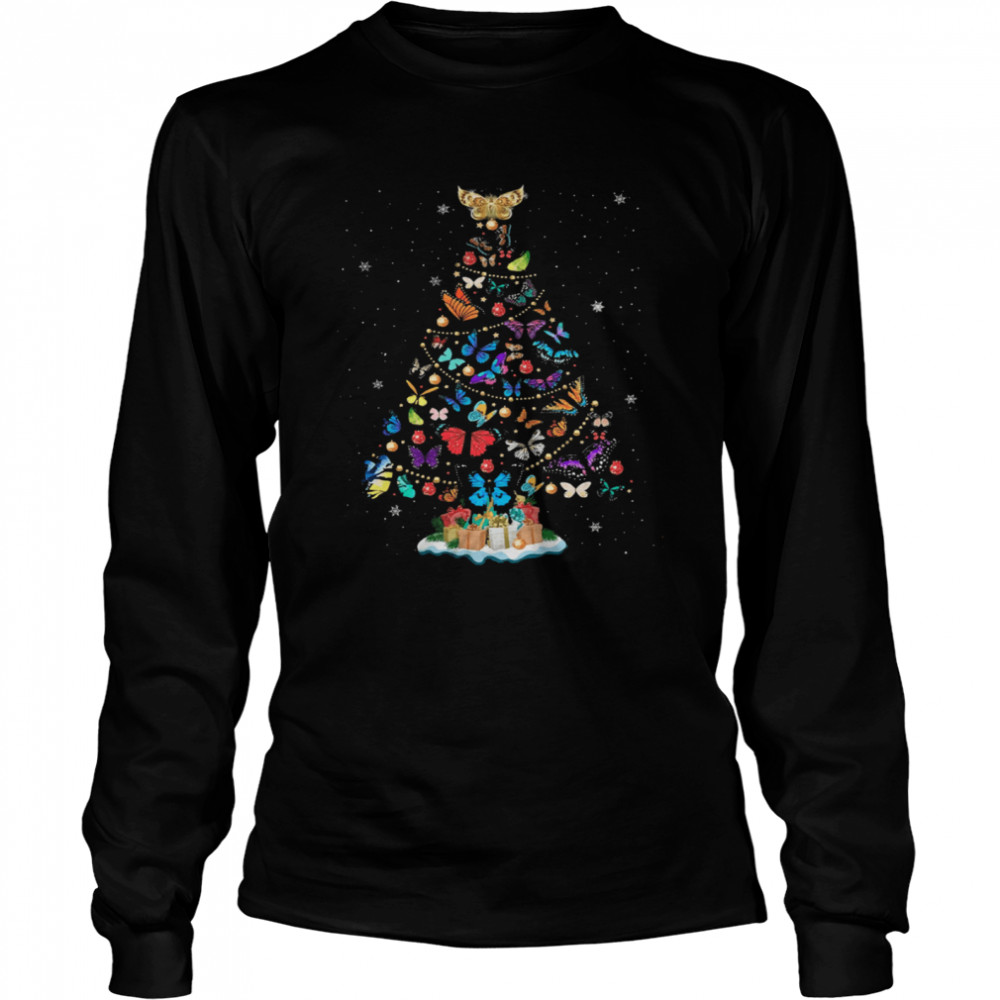 Butterfly christmas tree Long Sleeved T-shirt