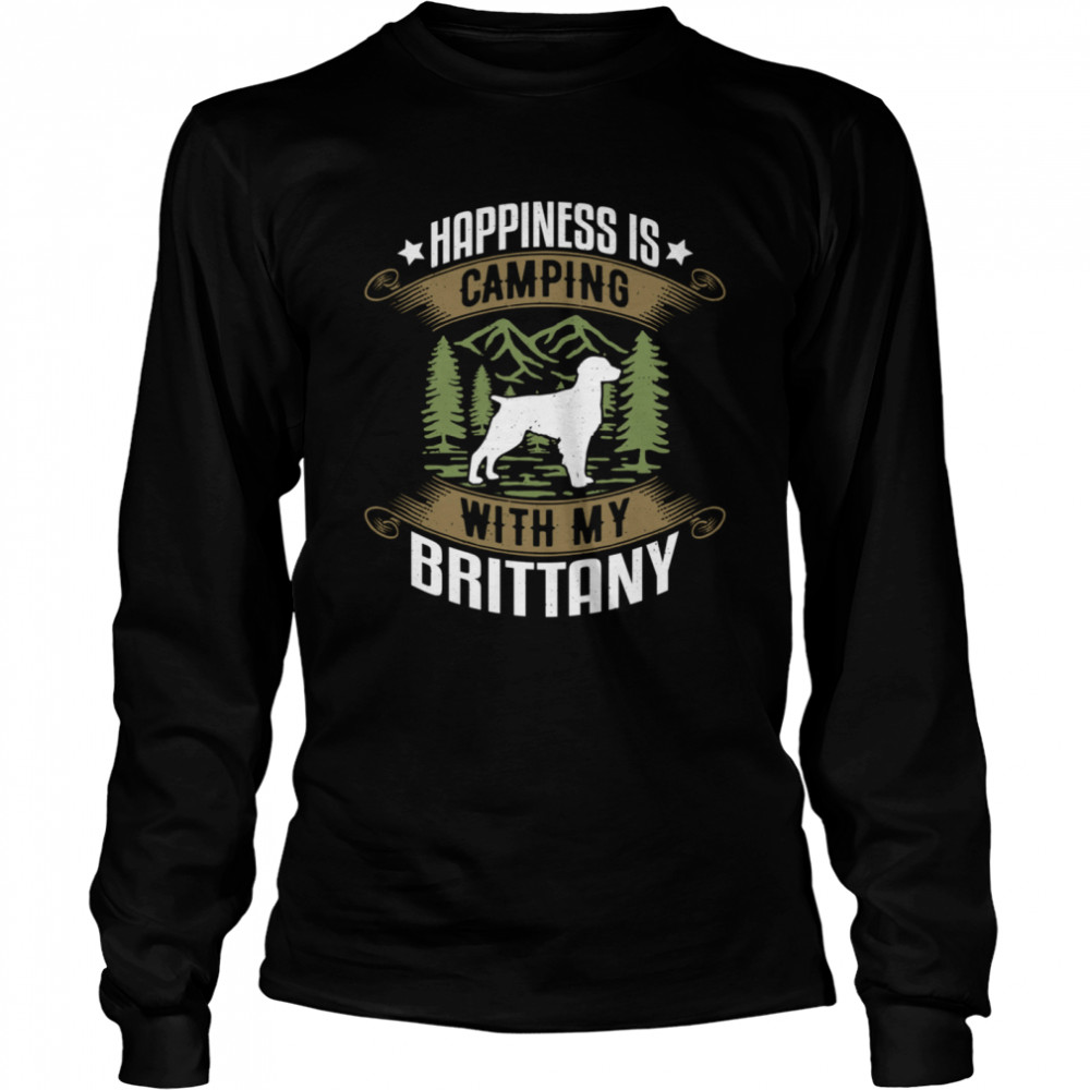 Camping With Brittany Camp Camping And Dogs Long Sleeved T-shirt